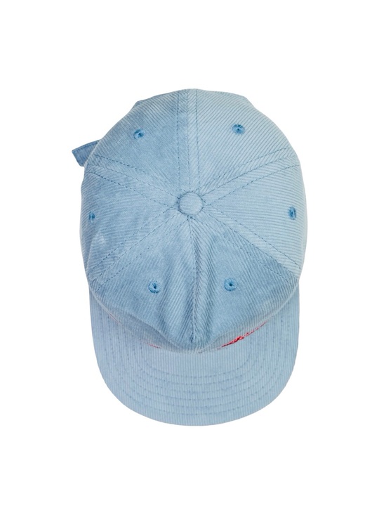 Daydreamer Embroidered Leave Me Alone Blue Corduroy StrapBack Hat - OSFM